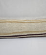 Turkish Lumbar Rug Pillow Cream Purple Cushion Cover Hemp Pillow 14" x 40" #9403