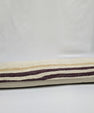 Turkish Lumbar Rug Pillow Cream Purple Cushion Cover Hemp Pillow 14" x 40" #9403