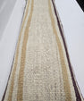 Turkish Lumbar Rug Pillow Cream Purple Cushion Cover Hemp Pillow 14" x 40" #9403