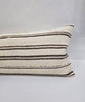 Turkish Lumbar Rug Pillow Cream Brown Cushion Cover Hemp Pillow 14" x 40" #9400