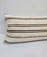 Turkish Lumbar Rug Pillow Cream Brown Cushion Cover Hemp Pillow 14" x 40" #9400