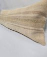 Turkish Lumbar Rug Pillow Beige Brown Cushion Cover Hemp Pillow 14" x 40" #9307