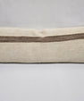 Turkish Lumbar Rug Pillow Cream Red Brown Cushion Cover Hemp Pillow 14" x 40" #9369