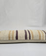 Turkish Lumbar Rug Pillow Cream Purple Brown Cushion Cover Hemp Pillow 14" x 40" #9368