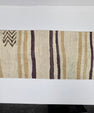 Turkish Lumbar Rug Pillow Cream Purple Brown Cushion Cover Hemp Pillow 14" x 40" #9368