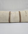 Turkish Lumbar Rug Pillow Cream Brown Cushion Cover Hemp Pillow 14" x 40" #9365