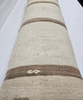 Turkish Lumbar Rug Pillow Cream Brown Cushion Cover Hemp Pillow 14" x 40" #9365