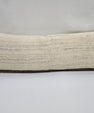 Turkish Lumbar Rug Pillow Cream Brown Cushion Cover Hemp Pillow 14" x 40" #9355