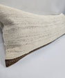 Turkish Lumbar Rug Pillow Cream Brown Cushion Cover Hemp Pillow 14" x 40" #9355