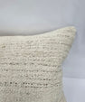 Turkish Lumbar Rug Pillow Cream Brown Cushion Cover Hemp Pillow 14" x 40" #9355