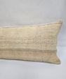 Turkish Lumbar Rug Pillow Cream Brown Gray Cushion Cover Hemp Pillow 14" x 40" #9352