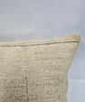 Turkish Lumbar Rug Pillow Cream Brown Gray Cushion Cover Hemp Pillow 14" x 40" #9352