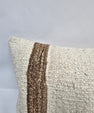 Turkish Lumbar Rug Pillow Beige Brown Gray Cushion Cover Hemp Pillow 14" x 40" #9364