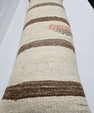 Turkish Lumbar Rug Pillow Beige Brown Gray Cushion Cover Hemp Pillow 14" x 40" #9364