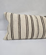 Turkish Lumbar Rug Pillow Beige Brown Black Cushion Cover Hemp Pillow 14" x 40" #9363