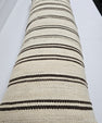 Turkish Lumbar Rug Pillow Beige Brown Black Cushion Cover Hemp Pillow 14" x 40" #9363