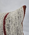 Turkish Lumbar Rug Pillow Beige Red Black Cushion Cover Hemp Pillow 14" x 40" #9362