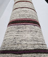 Turkish Lumbar Rug Pillow Beige Red Black Cushion Cover Hemp Pillow 14" x 40" #9362