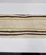 Turkish Lumbar Rug Pillow Beige Brown Purple Cushion Cover Hemp Pillow 14" x 40" #9361