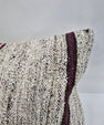 Turkish Lumbar Rug Pillow Beige Black Red Cushion Cover Hemp Pillow 14" x 40" #9360