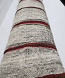 Turkish Lumbar Rug Pillow Beige Black Red Cushion Cover Hemp Pillow 14" x 40" #9360