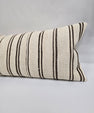 Turkish Lumbar Rug Pillow Beige Black Brown Cushion Cover Hemp Pillow 14" x 40" #9359