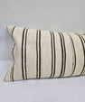 Turkish Lumbar Rug Pillow Beige Black Brown Cushion Cover Hemp Pillow 14" x 40" #9359