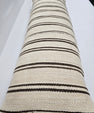 Turkish Lumbar Rug Pillow Beige Black Brown Cushion Cover Hemp Pillow 14" x 40" #9359