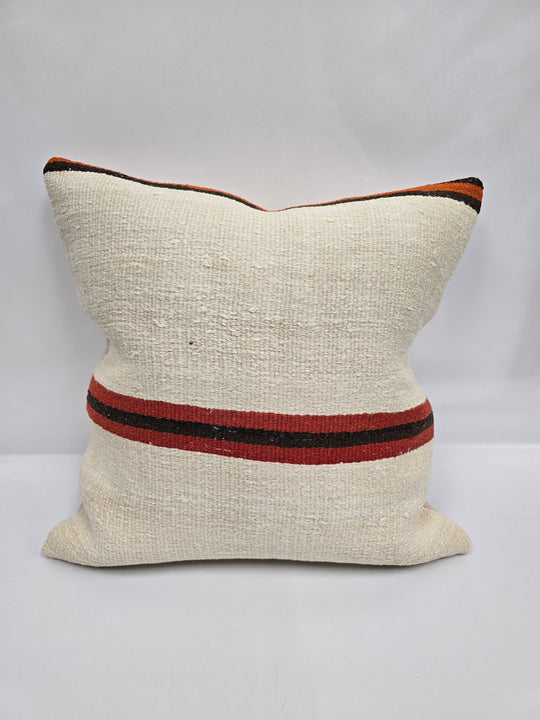 Turkish Hemp Pillow Natural Beige Brown Orange Pillow Cushion Cover 24" x 24" #9294