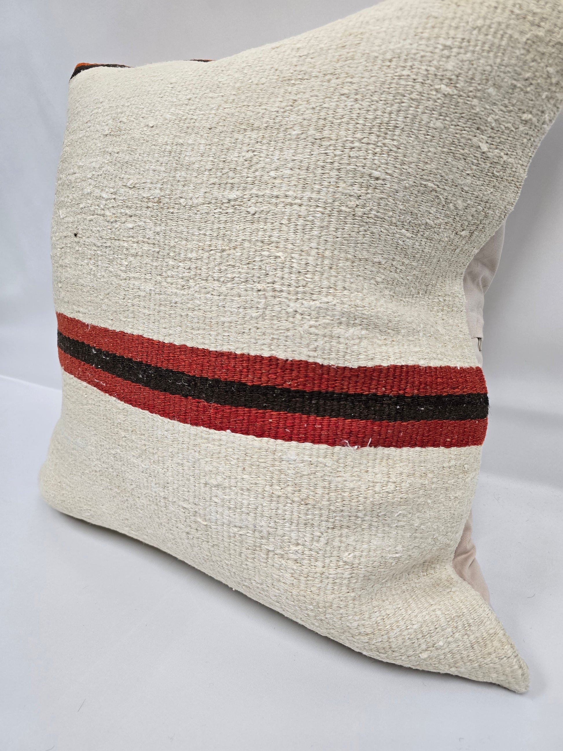 Turkish Hemp Pillow Natural Beige Brown Orange Pillow Cushion Cover 24" x 24" #9294