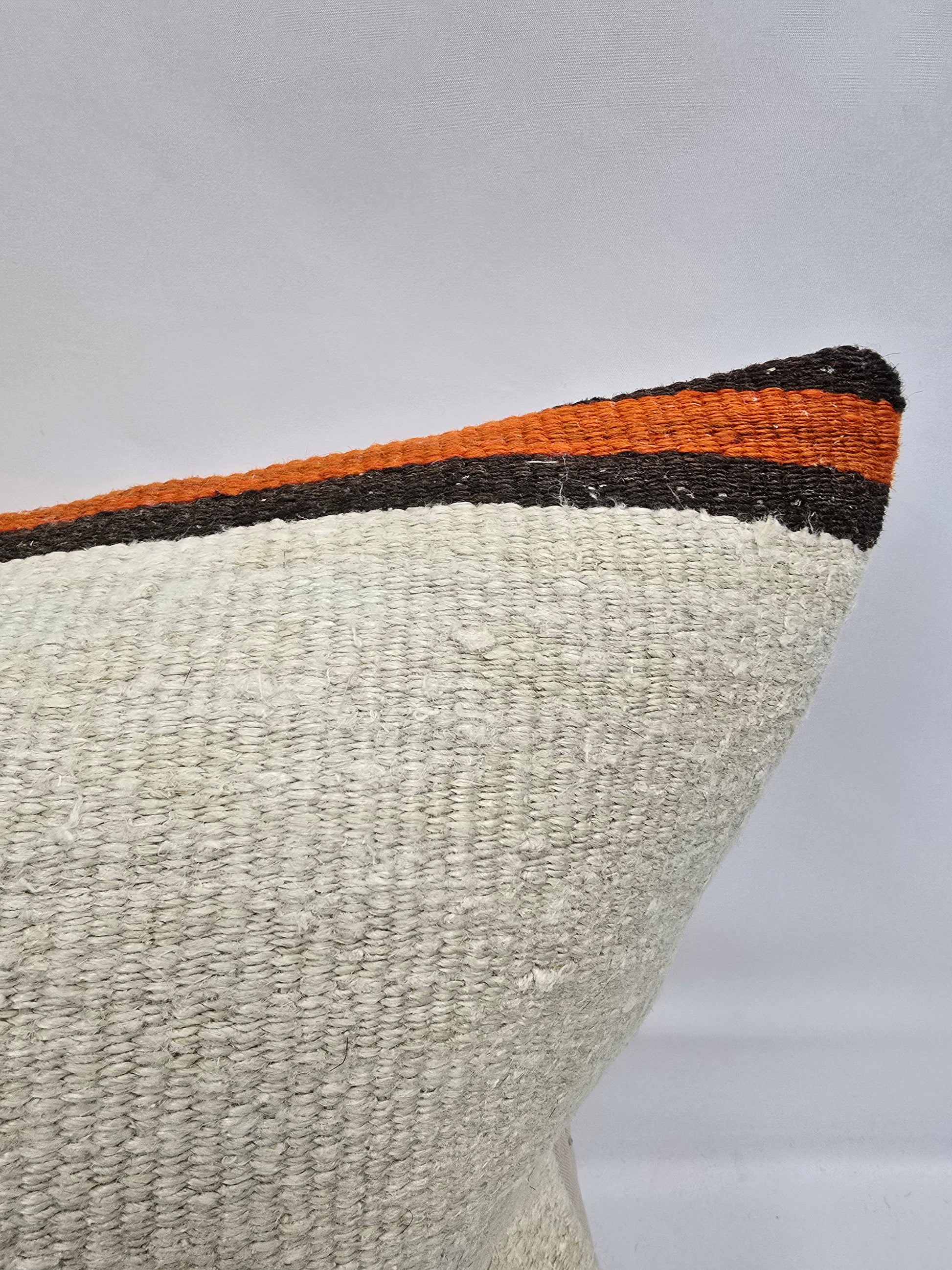 Turkish Hemp Pillow Natural Beige Brown Orange Pillow Cushion Cover 24" x 24" #9294