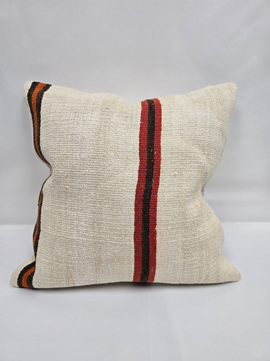 Turkish Hemp Pillow Natural Beige Brown Orange Pillow Cushion Cover 24" x 24" #9293