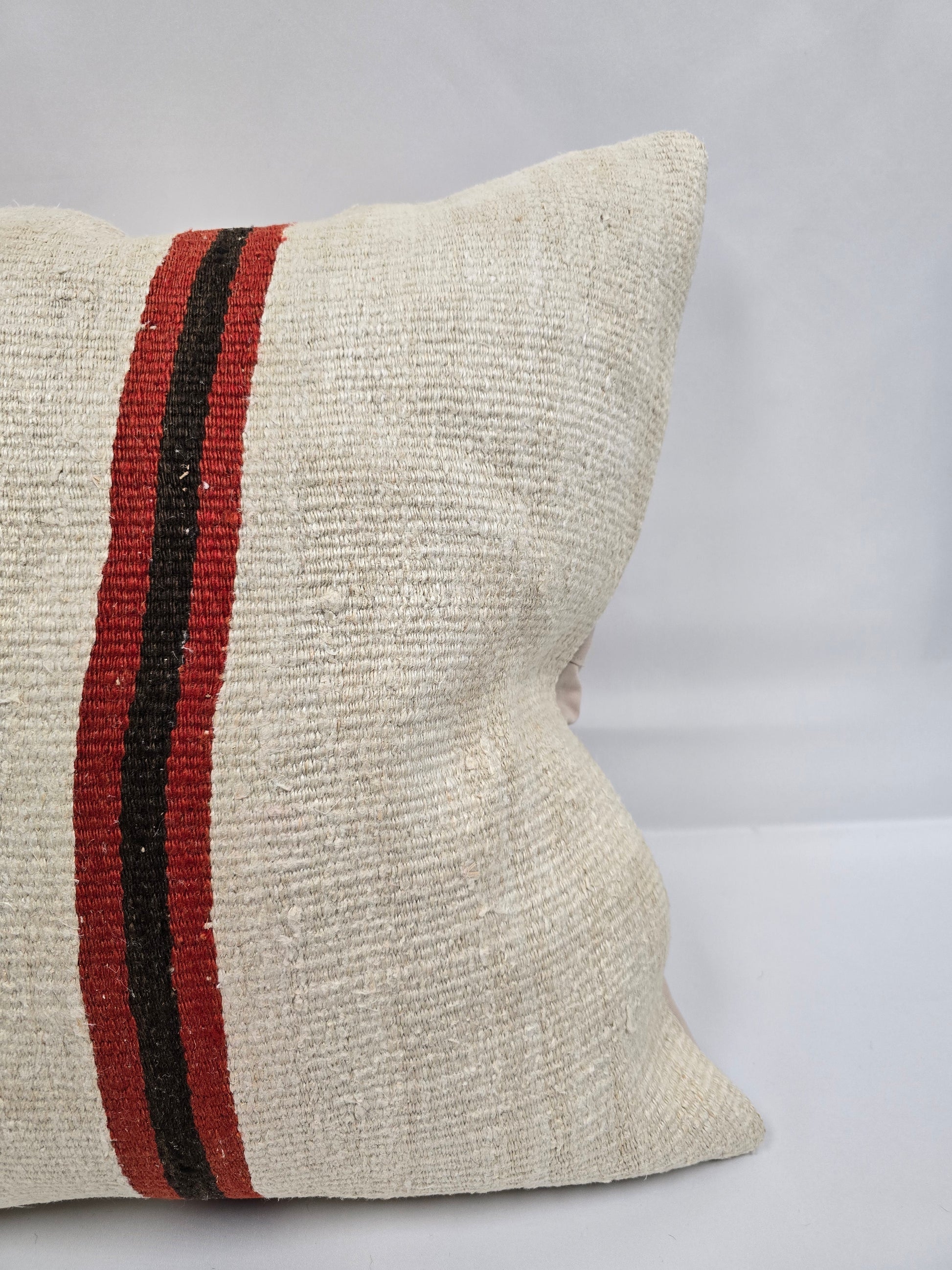Turkish Hemp Pillow Natural Beige Brown Orange Pillow Cushion Cover 24" x 24" #9293