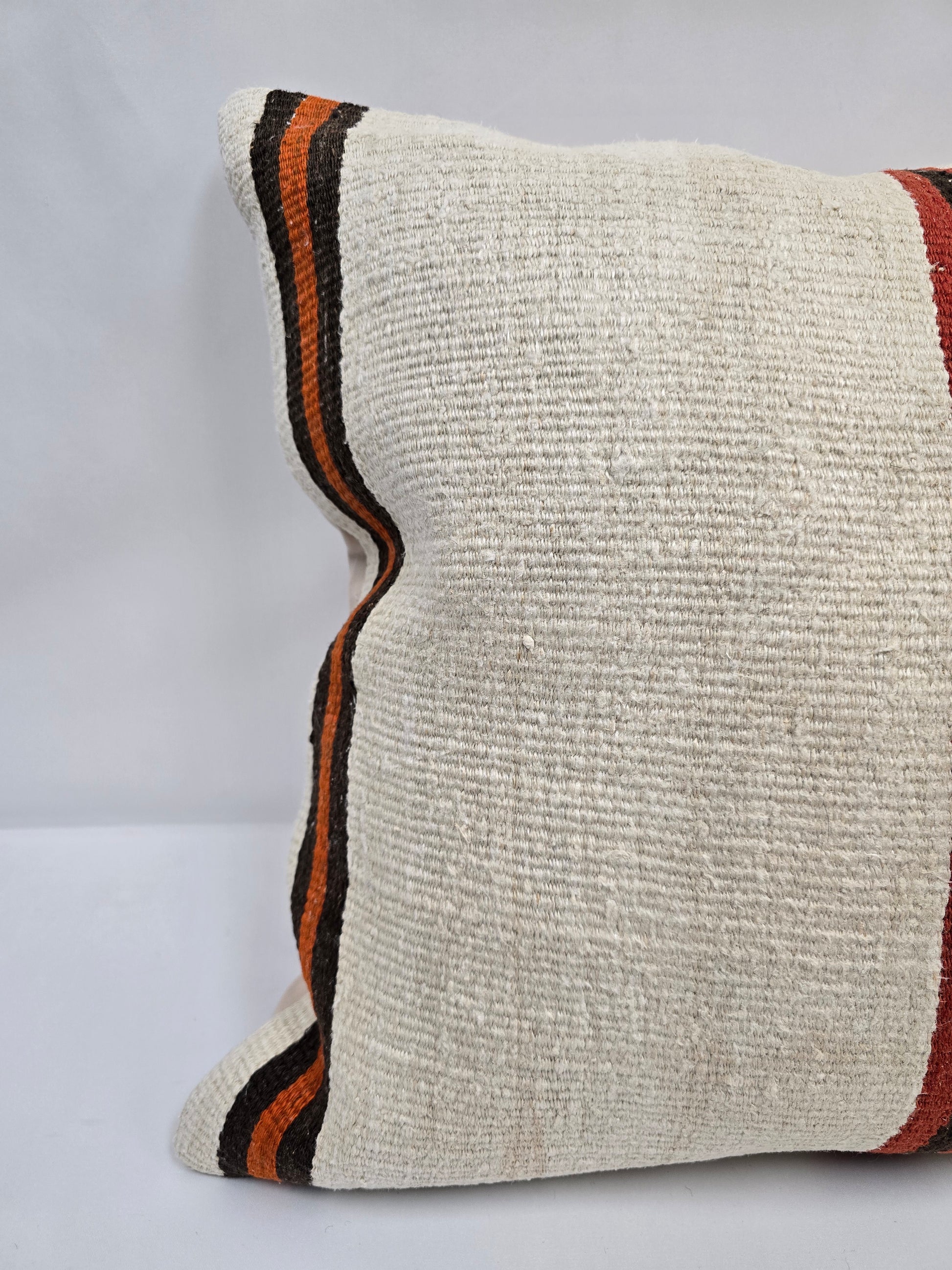 Turkish Hemp Pillow Natural Beige Brown Orange Pillow Cushion Cover 24" x 24" #9293