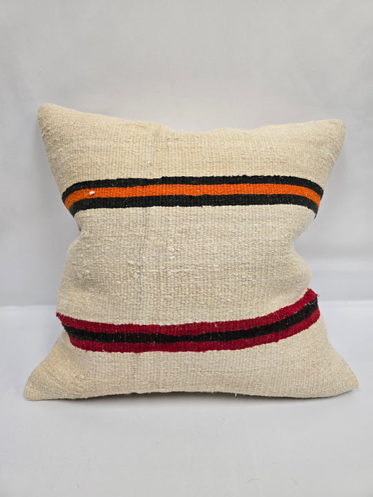 Turkish Hemp Pillow Natural Beige Brown Orange Pillow Cushion Cover 24" x 24" #9292