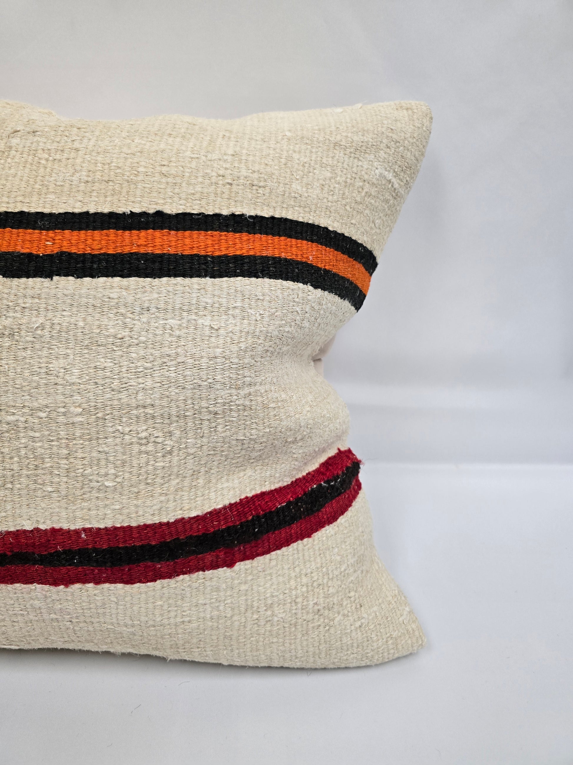 Turkish Hemp Pillow Natural Beige Brown Orange Pillow Cushion Cover 24" x 24" #9292