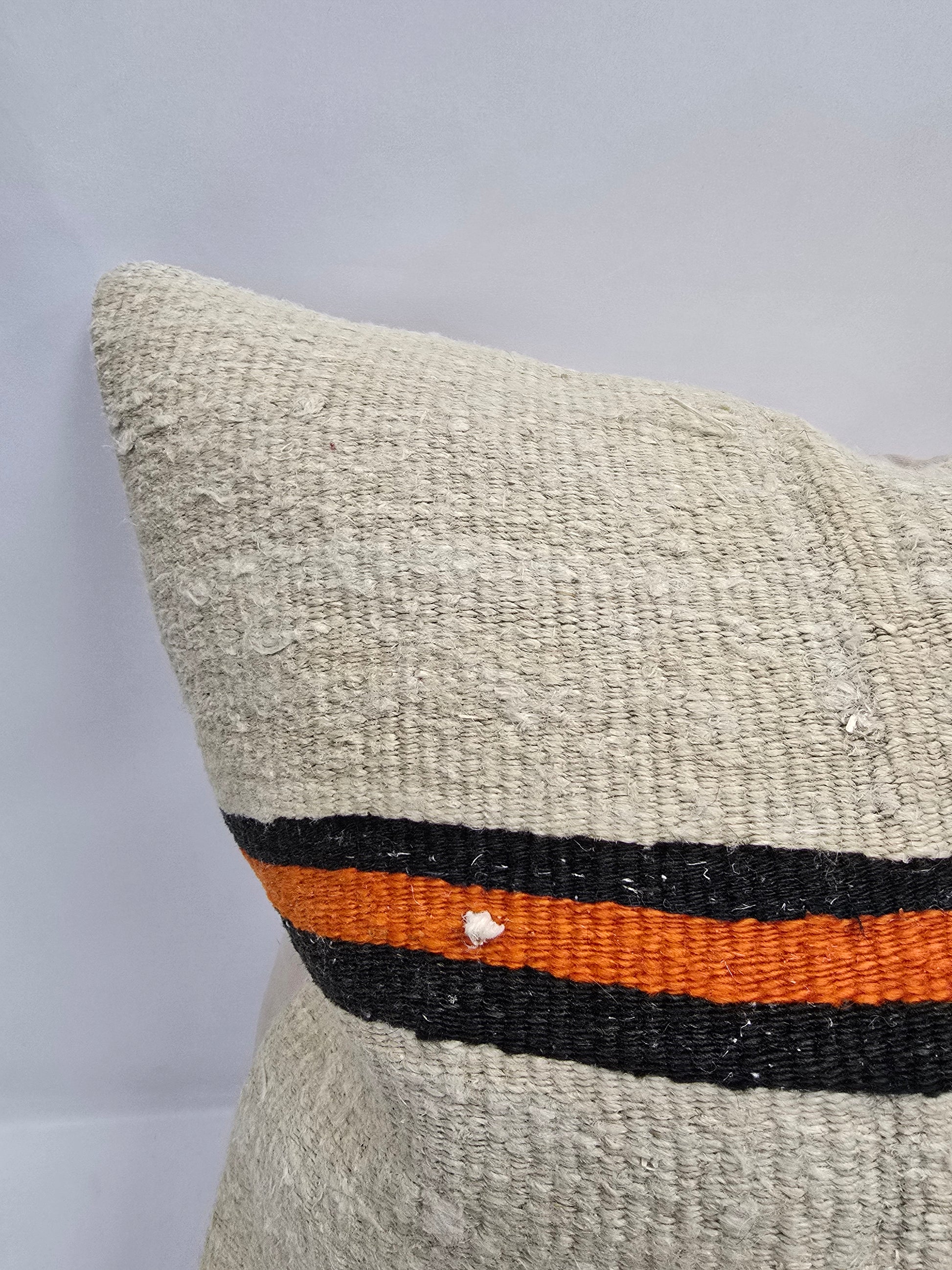 Turkish Hemp Pillow Natural Beige Brown Orange Pillow Cushion Cover 24" x 24" #9292