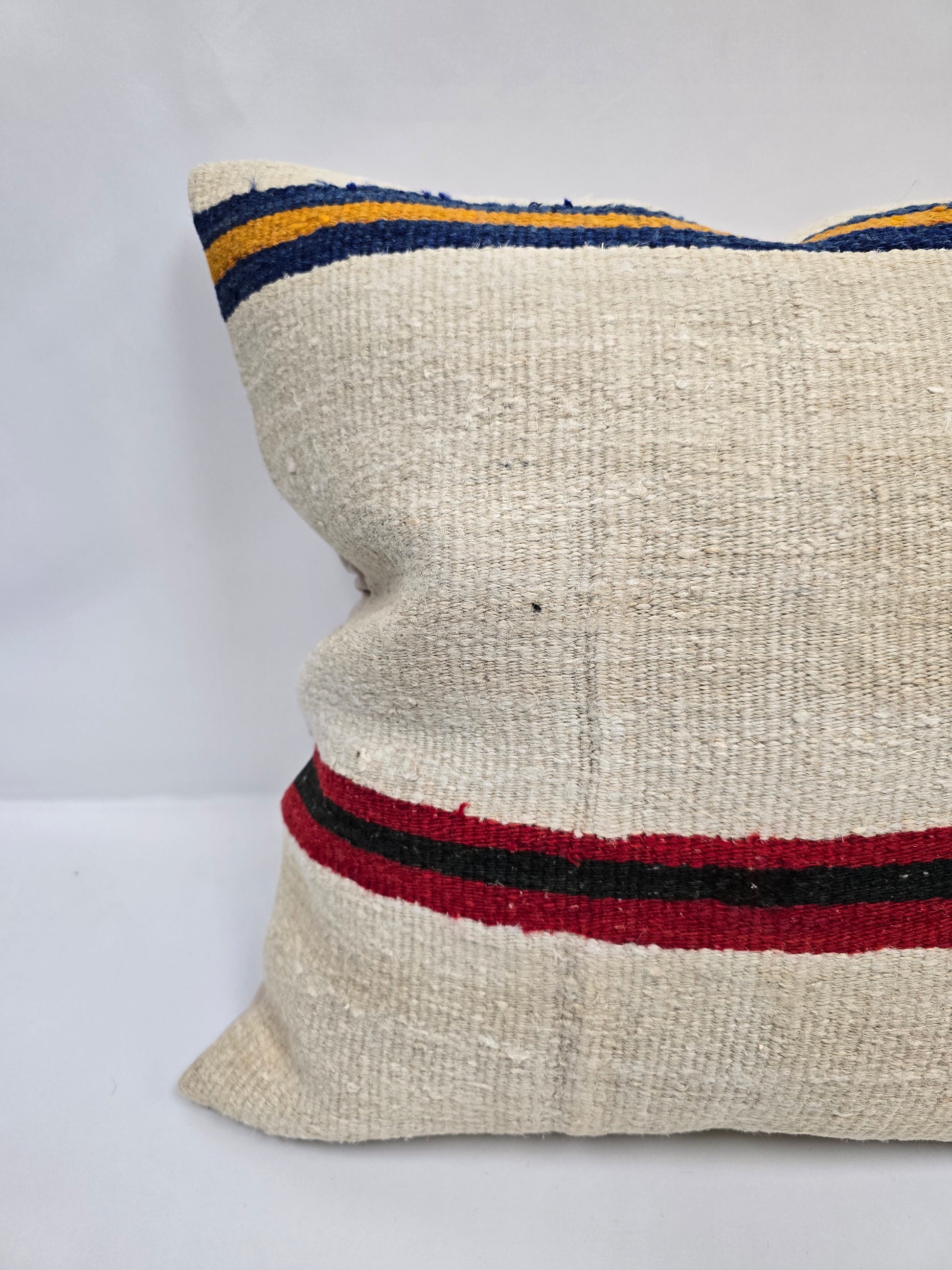Turkish Hemp Pillow Natural Beige Brown Orange Pillow Cushion Cover 24" x 24" #9291