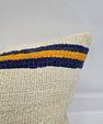 Turkish Hemp Pillow Natural Beige Brown Orange Pillow Cushion Cover 24" x 24" #9291