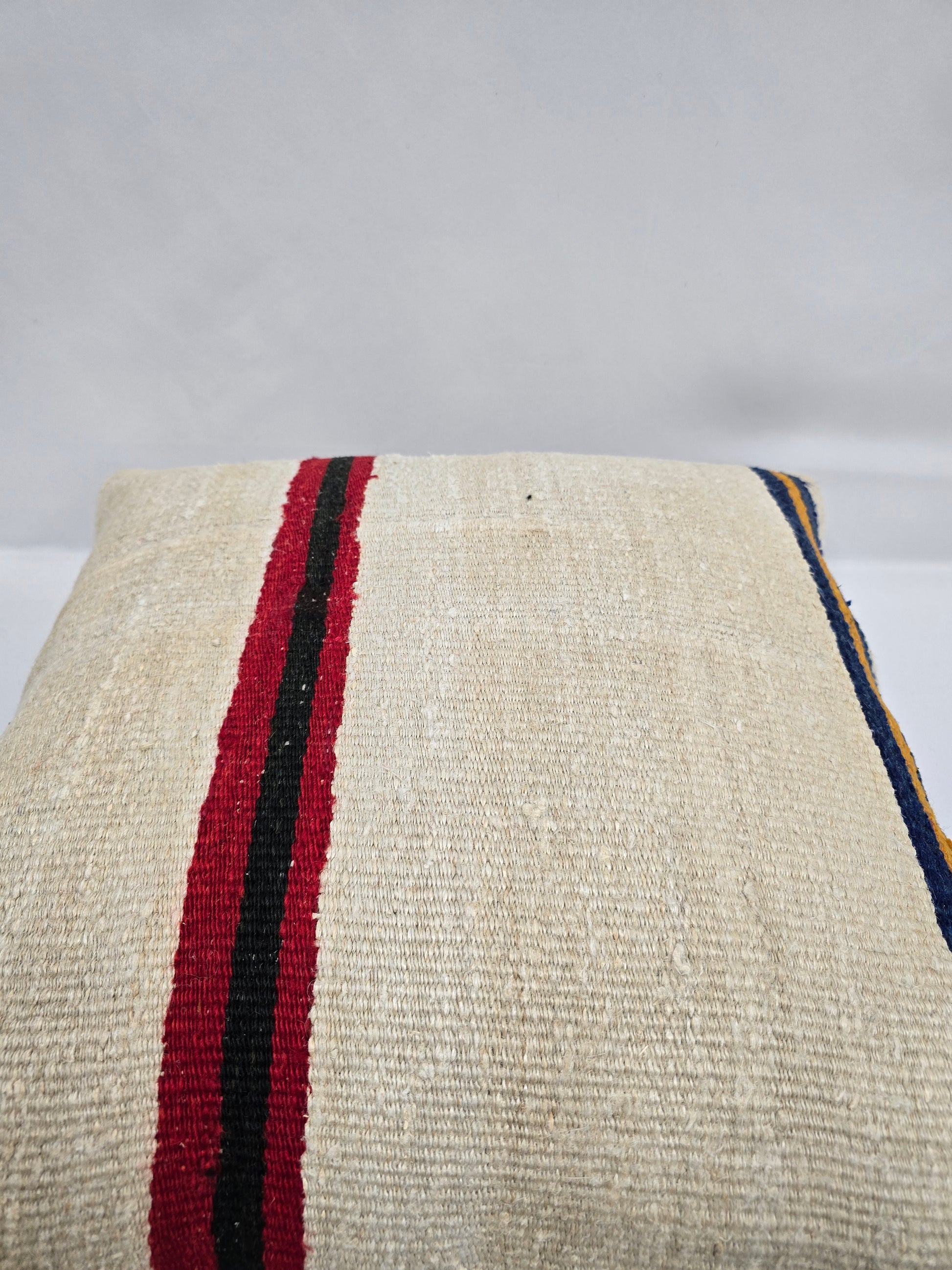 Turkish Hemp Pillow Natural Beige Brown Orange Pillow Cushion Cover 24" x 24" #9291