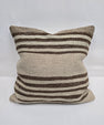 Turkish Hemp Pillow Natural Beige Brown Pillow Cushion Cover 24" x 24" #9289