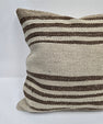 Turkish Hemp Pillow Natural Beige Brown Pillow Cushion Cover 24" x 24" #9289