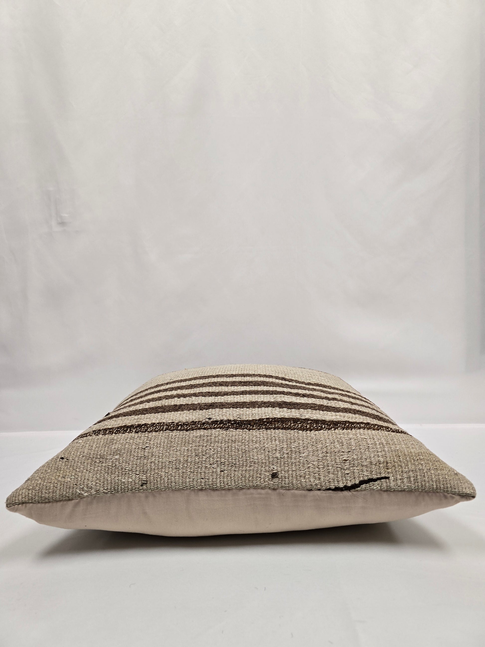 Turkish Hemp Pillow Natural Beige Brown Pillow Cushion Cover 24" x 24" #9289
