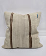Turkish Hemp Pillow Natural Beige Brown Blue Pillow Cushion Cover 24" x 24" #9285
