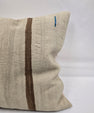 Turkish Hemp Pillow Natural Beige Brown Blue Pillow Cushion Cover 24" x 24" #9285