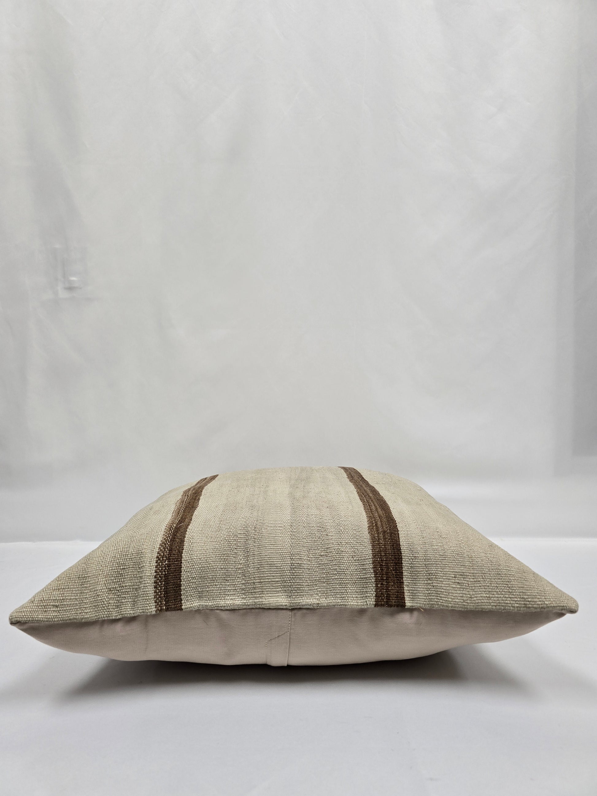 Turkish Hemp Pillow Natural Beige Brown Blue Pillow Cushion Cover 24" x 24" #9285