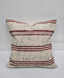 Turkish Hemp Pillow Natural Beige Burgundy Black Pillow Cushion Cover 24" x 24" #9283