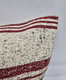 Turkish Hemp Pillow Natural Beige Burgundy Black Pillow Cushion Cover 24" x 24" #9283