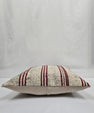 Turkish Hemp Pillow Natural Beige Burgundy Black Pillow Cushion Cover 24" x 24" #9283