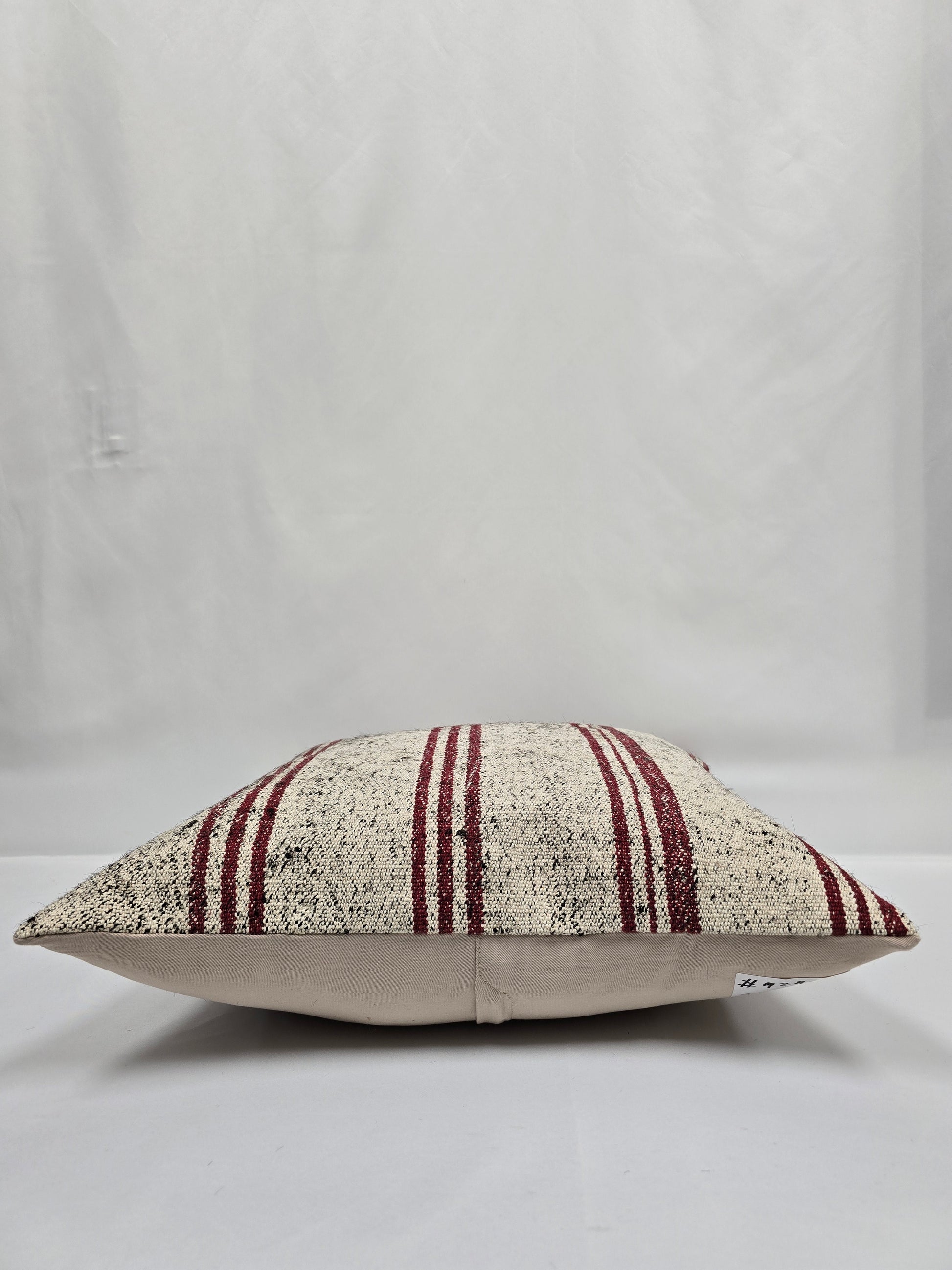 Turkish Hemp Pillow Natural Beige Burgundy Black Pillow Cushion Cover 24" x 24" #9283